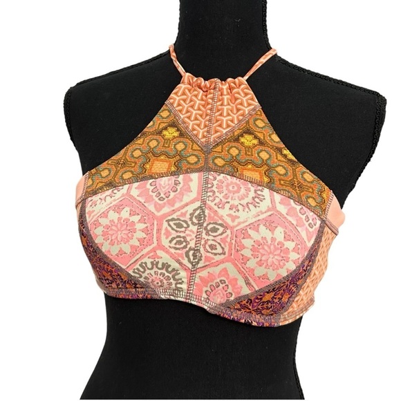 Maaji Bikini Top Summer Beach Colorful Boho Halter Tropical Vacation Size Large - Picture 1 of 5